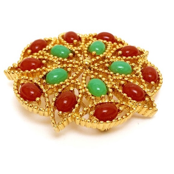 Stunning Vintage Sarah Coventry Acapulco Brooch - Gold Plated - Signed - - Picture 4 of 5